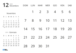 Modello di calendario mensile con solo le date e mini calendari del mese precedente e successivo (Orizzontale)
