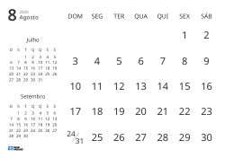 Modelo de calendário mensal com apenas as datas e mini calendários do mês anterior e seguinte (Paisagem)