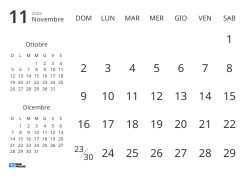 Modello di calendario mensile con solo le date e mini calendari del mese precedente e successivo (Orizzontale)