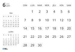 Modèle de calendrier mensuel affichant uniquement les dates avec mini-calendriers du mois précédent et du mois suivant (Paysage)