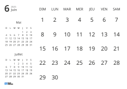 Modèle de calendrier mensuel affichant uniquement les dates avec mini-calendriers du mois précédent et du mois suivant (Paysage)