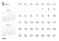 Yalnızca tarihleri gösteren ve önceki ile sonraki ayın mini takvimlerini içeren aylık takvim şablonu (Yatay)