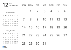 Monatliche Kalender-Vorlage mit reinem Datumsraster und Mini-Kalendern für Vormonat und Folgemonat (Querformat)