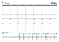Template planner in formato landscape con calendario mensile a 6 righe con inizio lunedì e daily tracker per gestire impegni e abitudini in una pagina
