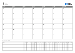 Template de planner em formato horizontal com calendário mensal de 6 linhas iniciando na segunda-feira e tracker diário para gerenciar agenda e hábitos em uma página