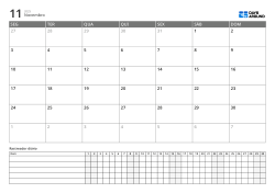Template de planner em formato horizontal com calendário mensal de 6 linhas iniciando na segunda-feira e tracker diário para gerenciar agenda e hábitos em uma página