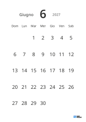 Modello di calendario mensile verticale con date grandi e alta leggibilità
