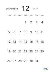 Plantilla de calendario mensual vertical con fechas grandes y alta legibilidad