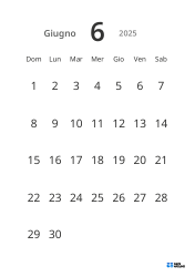 Modello di calendario mensile verticale con date grandi e alta leggibilità