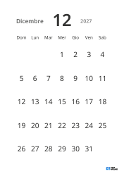 Modello di calendario mensile verticale con date grandi e alta leggibilità