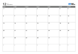 Modelo de calendário mensal de 6 semanas com início na segunda-feira, dias úteis ampliados e fim de semana posicionado ao final da semana, calendário para impressão