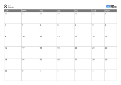 Plantilla de calendario mensual de 6 semanas con inicio en lunes, días laborables ampliados y fin de semana colocado al final de la semana, calendario imprimible