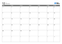 Modelo de calendário mensal de 6 semanas com início na segunda-feira, dias úteis ampliados e fim de semana posicionado ao final da semana, calendário para impressão
