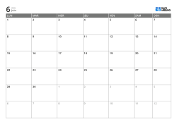 Modèle de calendrier mensuel sur 6 semaines avec début le lundi, cases élargies en semaine et week-end placé en fin de semaine, calendrier imprimable