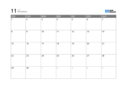 Modèle de calendrier mensuel sur 5 semaines combinant cases de date et marges pour notes et planning (horizontal)
