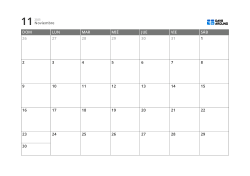 Plantilla de calendario mensual de 5 semanas que combina casillas de fecha y márgenes para notas y agenda (horizontal)