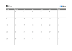 5-Wochen-Monatskalender, der Datumsfelder und umliegende Ränder für Notizen und Planung kombiniert (Querformat)
