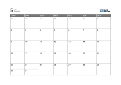 Modello di calendario mensile a 5 settimane che combina caselle delle date e margini per note e pianificazione (orizzontale)