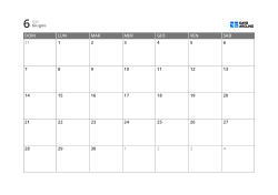 Modello di calendario mensile a 5 settimane che combina caselle delle date e margini per note e pianificazione (orizzontale)