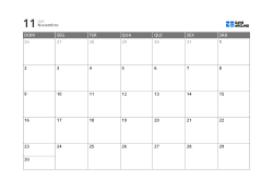 Modelo de calendário mensal de 5 semanas que combina caixas de datas e margens para notas e planejamento (horizontal)