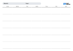 Undated monthly calendar template in landscape layout with selectable Sunday or Monday start and flexible 5-week or 6-week layouts, featuring open daily sections for flexible planning and notes