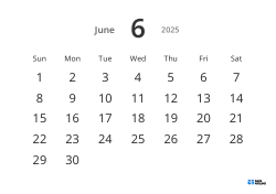 Landscape monthly calendar template with large dates and high readability