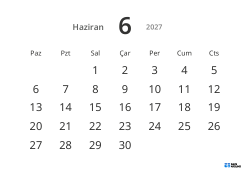 Büyük tarihli ve yüksek okunabilirliğe sahip yatay aylık takvim şablonu