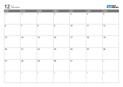 Calendrier mensuel au format 7 colonnes × 6 lignes – modèle (Horizontal).