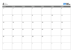 Calendario mensile 7 colonne × 6 righe – modello (Orizzontale).