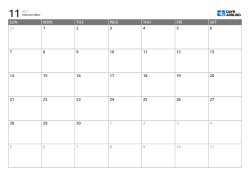 A monthly calendar in a 7-column × 6-row layout – monthly calendar template (Horizontal).