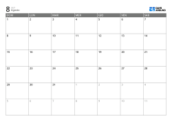 Calendario mensile 7 colonne × 6 righe – modello (Orizzontale).