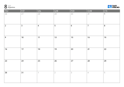 7 sütun × 6 satırlık aylık takvim – aylık takvim şablonu (Yatay).