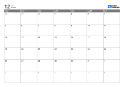 7 sütun × 6 satırlık aylık takvim – aylık takvim şablonu (Yatay).