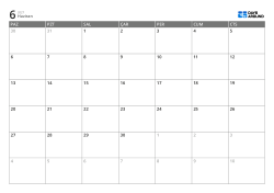 7 sütun × 6 satırlık aylık takvim – aylık takvim şablonu (Yatay).