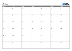 Calendário mensal em grade 7 colunas × 6 linhas – modelo (Horizontal).