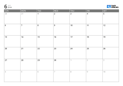 A monthly calendar in a 7-column × 6-row layout – monthly calendar template (Horizontal).