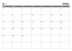 A monthly calendar in a 7-column × 6-row layout – monthly calendar template (Horizontal).