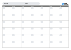 Write-in landscape monthly calendar template for printing with rounded date boxes, Sunday or Monday start options, and flexible 5-week or 6-week layouts