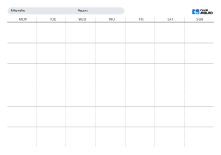 Undated monthly calendar template in landscape layout with selectable Sunday or Monday start and flexible 5-week or 6-week layouts, featuring dotted vertical dividers for a more open writing space