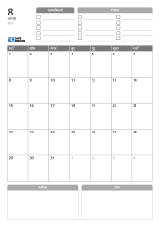 ऊपर प्राथमिकताएँ और TO-DO, बीच में 7 × 5 का मासिक कैलेंडर, और नीचे समीक्षा तथा चिंतन – मासिक कैलेंडर टेम्पलेट (वर्टिकल)