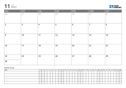 Aylık takvim ve günlük takip içeren yatay planlayıcı şablonu, program, iş ve rutinleri tek sayfada yönetin