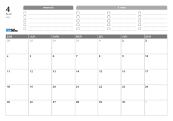 En haut se trouvent les priorités et une liste À FAIRE. En bas, un calendrier mensuel 7 × 5 – modèle (Horizontal).