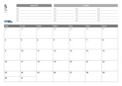 En haut se trouvent les priorités et une liste À FAIRE. En bas, un calendrier mensuel 7 × 5 – modèle (Horizontal).