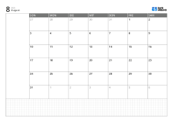 Monatskalender-Vorlage im Landscape-Format mit 6-Wochen-Kalender ab Sonntag, Notizbereich links und Grid-Notizbereich unten