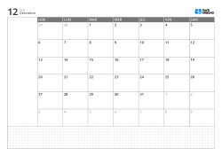 Modèle de calendrier mensuel paysage avec calendrier sur 6 semaines commençant le dimanche, espace de notes à gauche et grille en bas