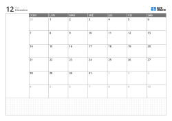 Plantilla de calendario mensual horizontal con calendario de 6 semanas que inicia en domingo, espacio de notas a la izquierda y cuadrícula inferior