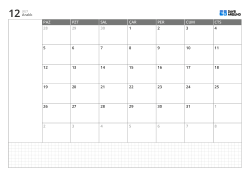 Yatay aylık takvim şablonu, pazar başlangıçlı 6 haftalık takvim, solda not alanı ve altta grid not bölümü