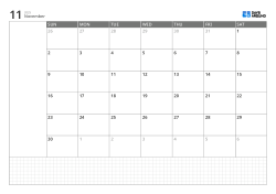 Landscape monthly calendar template with Sunday-start 6-week calendar, left memo area and bottom grid note section