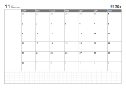 Modèle de calendrier mensuel paysage avec calendrier sur 6 semaines commençant le dimanche, espace de notes à gauche et grille en bas