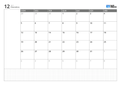 Modelo de calendário mensal em paisagem com calendário de 6 semanas iniciando no domingo, área de notas à esquerda e grade inferior